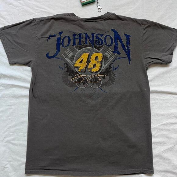 Vintage Y2K NASCAR Jimmie Johnson T-Shirt - Gray - M - Picture 3 of 6